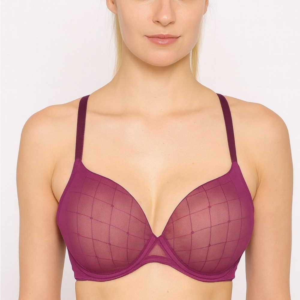 Calvin Klein Purple Mesh Underwire Bra 36A